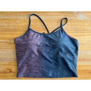 Senita Women's Cropped Tank Top Built In Bra Fitted Shirt Padded Large NWT